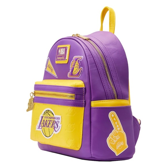 Loungefly Los Angeles Lakers patches mini backpack - Picture 2 of 8
